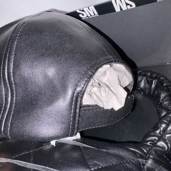 Steve Madden Black Gift Set Quilted Nylon Hobo & Baseball Cap Leather Look HTF - Picture 6 of 7